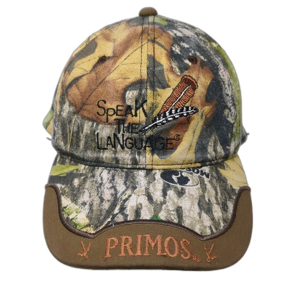 Primos Baseball Cap Green Camo One Size Mossy Oak Turkey Hunting Feather